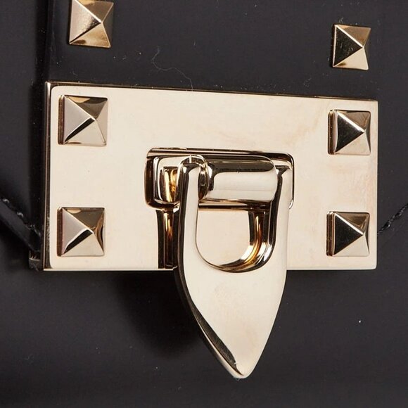 Valentino Black Brushed Leather Rockstud Shoulder Bag - Picture 6 of 12